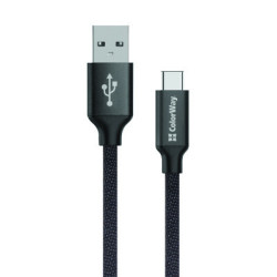 Дата кабель USB 2.0 AM to USB-C 1.0m 2.1А black ColorWay (CW-CBUC003-BK)