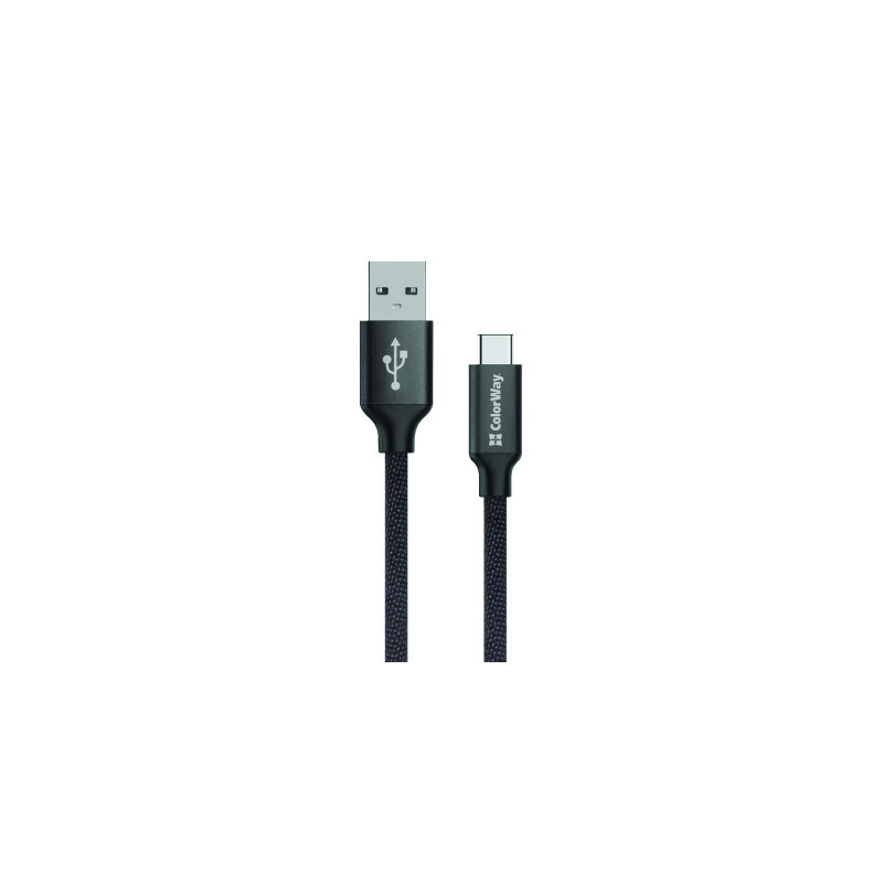 Дата кабель USB 2.0 AM to USB-C 1.0m 2.1А black ColorWay (CW-CBUC003-BK)