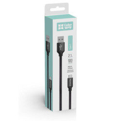 Дата кабель USB 2.0 AM to USB-C 1.0m 2.1А black ColorWay (CW-CBUC003-BK)