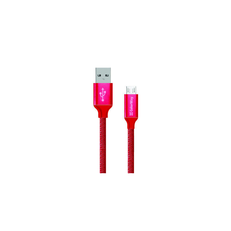 Дата кабель USB 2.0 AM to Micro 5P 1.0m 2.1А red ColorWay (CW-CBUM002-RD)