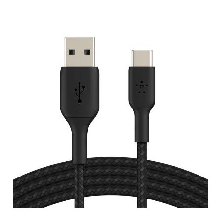 Дата кабель USB 2.0 AM to USB-C 2.0m BRAIDED black Belkin (CAB002BT2MBK)