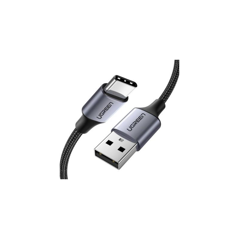 Дата кабель USB 2.0 AM to USB-C 1.0m US288 Aluminum Braid Black Ugreen (60126)