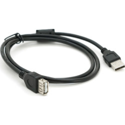 Дата кабель USB 2.0 AM/AF 1.0m ferrite black Voltronic (YT-AM/AF-1.0B)