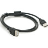 Дата кабель USB 2.0 AM/AF 1.0m ferrite black Voltronic (YT-AM/AF-1.0B)