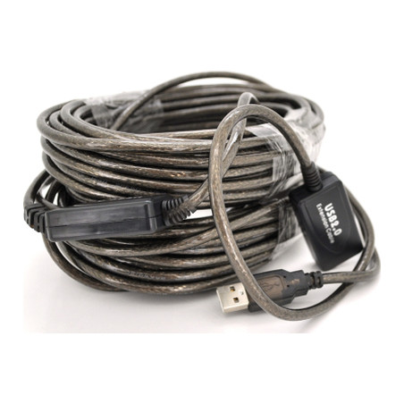 Дата кабель USB 2.0 AM/AF 20.0m active transparent Voltronic (YT-AECWC AM/AF-20.0m)