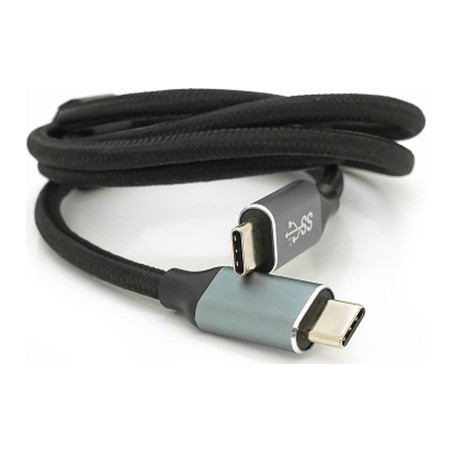 Дата кабель USB-C to USB-C 1.0m USB 3.2 Gen2 100W 10Gbps 4K60Hz black Voltronic (YT-TC-TC-B-1m)