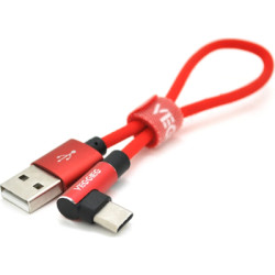 Дата кабель USB 2.0 AM to USB-C 0.2m 2.4A red VEGGIEG (YT-UT-20R)