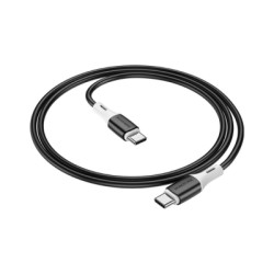 Дата кабель USB-C to USB-C 1.0m 3A 60W silicone black BOROFONE (6974443384802)