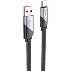 Дата кабель USB 2.0 AM to USB-C 1.2m 5A nylon black HOCO (6942007605007)