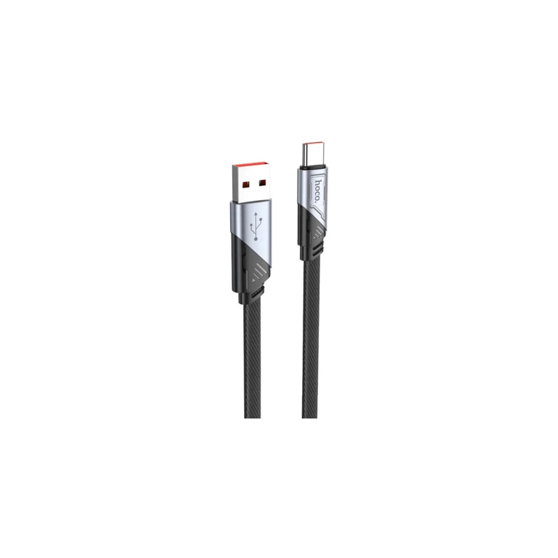 Дата кабель USB 2.0 AM to USB-C 1.2m 5A nylon black HOCO (6942007605007)