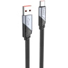 Дата кабель USB 2.0 AM to USB-C 1.2m 5A nylon black HOCO (6942007605007)