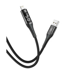 Дата кабель USB 2.0 AM to Lightning 1.0m 2.4A LED black XO (NB162-L-1-BK)
