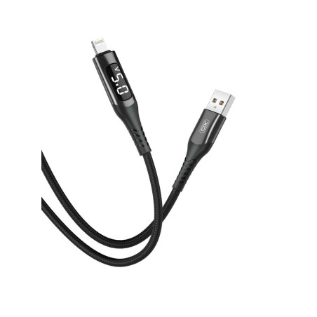 Дата кабель USB 2.0 AM to Lightning 1.0m 2.4A LED black XO (NB162-L-1-BK)