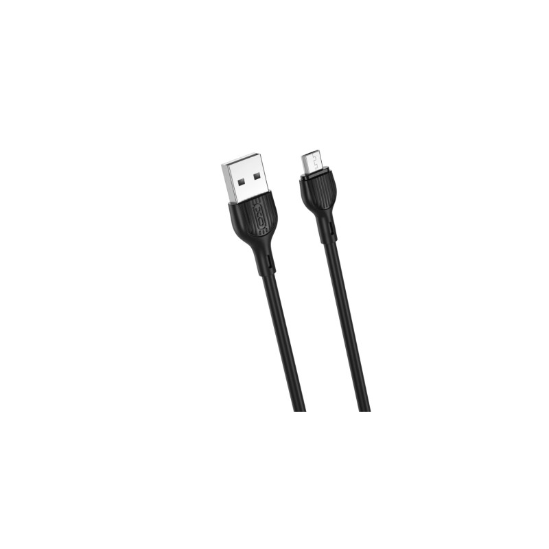 Дата кабель USB 2.0 AM to Micro 5P 1.0m 2.1A black XO (NB200-M-BK)