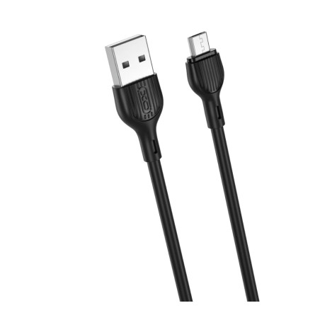 Дата кабель USB 2.0 AM to Micro 5P 1.0m 2.1A black XO (NB200-M-BK)