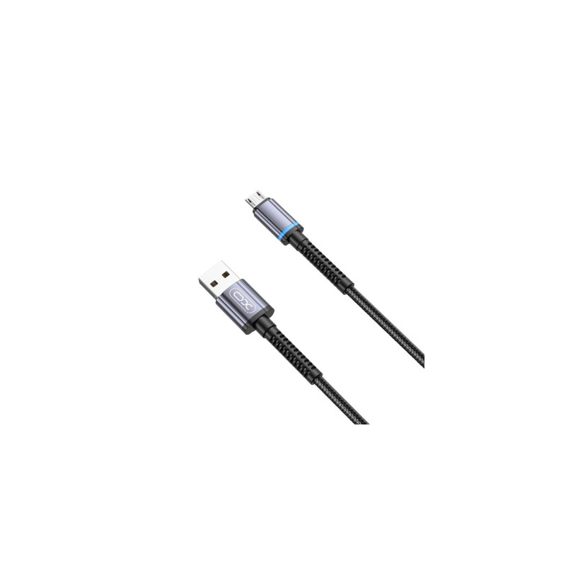 Дата кабель USB 2.0 AM to Micro 5P 1.0m 2.4A black XO (NB215-M-BK)