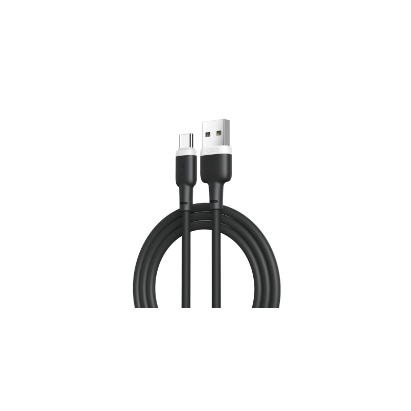 Дата кабель USB 2.0 AM to USB-C 1.0m 2.1A silicone black XO (NB208-TC-1-BK)