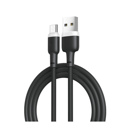 Дата кабель USB 2.0 AM to USB-C 1.0m 2.1A silicone black XO (NB208-TC-1-BK)