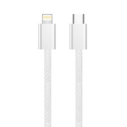 Дата кабель USB-C to Lightning 2.0m PD 27W braided gray ColorWay (CW-CBPDCL068-GR)