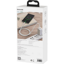 Дата кабель USB to USB-C 1.0m 6A 66W white Baseus (CAKF000102)