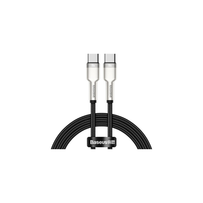 Дата кабель USB-C to USB-C 1.0m 100W metal black Baseus (CATJK-C01)