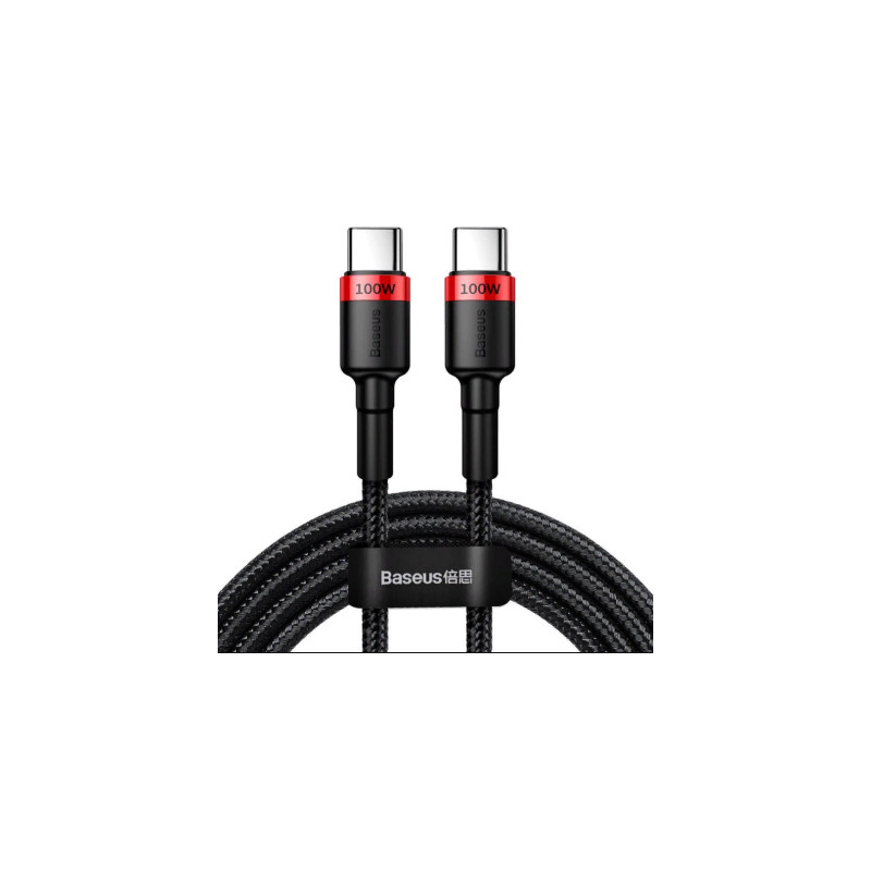 Дата кабель USB-C to USB-C 2.0m PD2.0 100W (20V/5A) red+black Baseus (CATKLF-AL91)