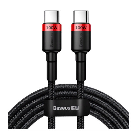 Дата кабель USB-C to USB-C 2.0m PD2.0 100W (20V/5A) red+black Baseus (CATKLF-AL91)
