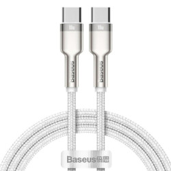 Дата кабель USB-C to USB-C 1.0m 100W metal white Baseus (CATJK-C02)
