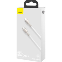 Дата кабель USB-C to USB-C 1.0m 100W metal white Baseus (CATJK-C02)