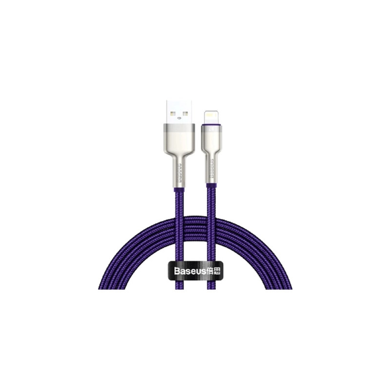 Дата кабель USB 2.0 AM to Lightning 2.0m 2.4A metal purple Baseus (CALJK-B05)