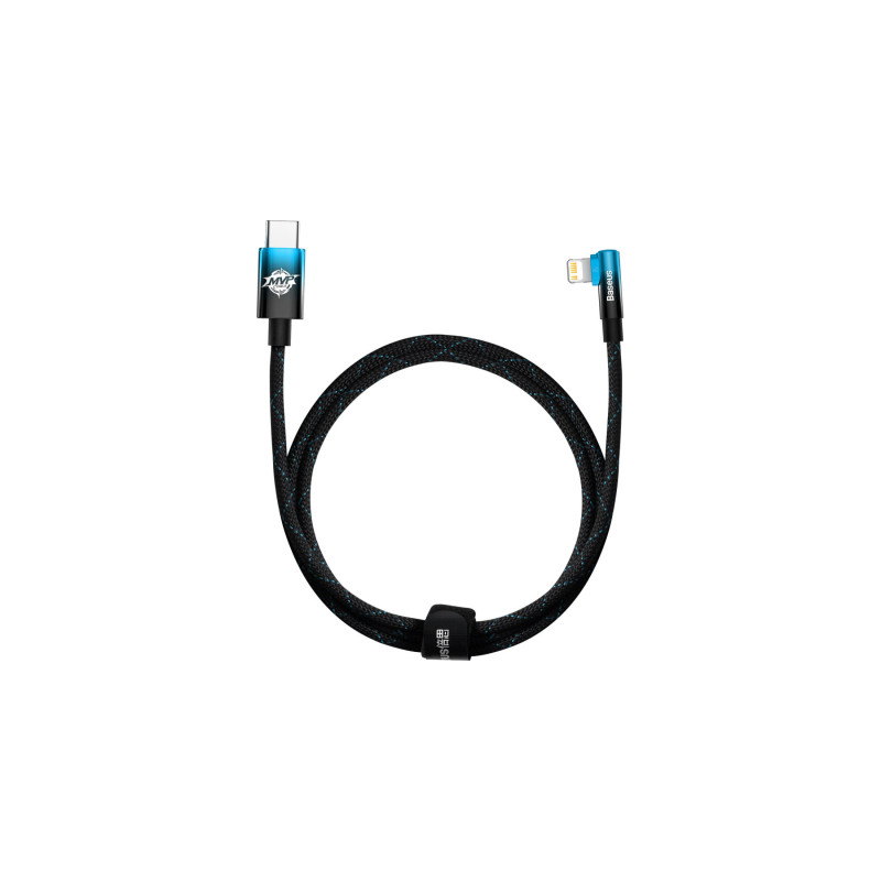 Дата кабель USB-C to Lightning 1.0m 20W 90° corner black/blue Baseus (CAVP000221)