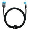 Дата кабель USB-C to Lightning 1.0m 20W 90° corner black/blue Baseus (CAVP000221)