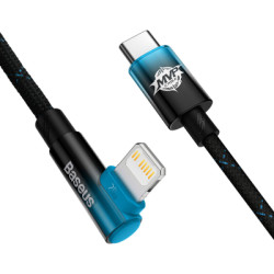 Дата кабель USB-C to Lightning 1.0m 20W 90° corner black/blue Baseus (CAVP000221)