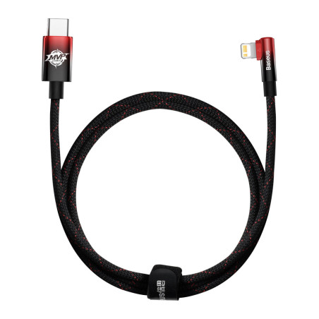 Дата кабель USB-C to Lightning 1.0m 20W 90° corner black/red Baseus (CAVP000220)