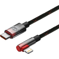 Дата кабель USB-C to Lightning 1.0m 20W 90° corner black/red Baseus (CAVP000220)