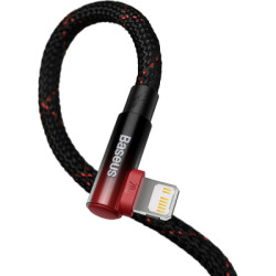 Дата кабель USB-C to Lightning 1.0m 20W 90° corner black/red Baseus (CAVP000220)