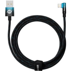 Дата кабель USB 2.0 AM to Lightning 2.0m 2.4A 90° corner black/blue Baseus (CAVP000121)