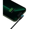 Дата кабель USB 2.0 AM to Lightning 2.0m 2.4A 90° corner black/blue Baseus (CAVP000121)