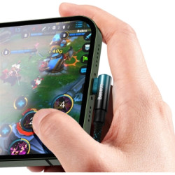 Дата кабель USB 2.0 AM to Lightning 2.0m 2.4A 90° corner black/blue Baseus (CAVP000121)