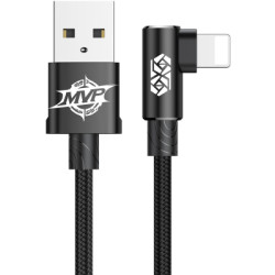 Дата кабель USB 2.0 AM to Lightning 2.0m 1.5A 90° corner black Baseus (CALMVP-A01)