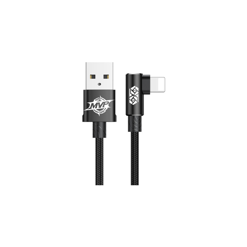 Дата кабель USB 2.0 AM to Lightning 2.0m 1.5A 90° corner black Baseus (CALMVP-A01)