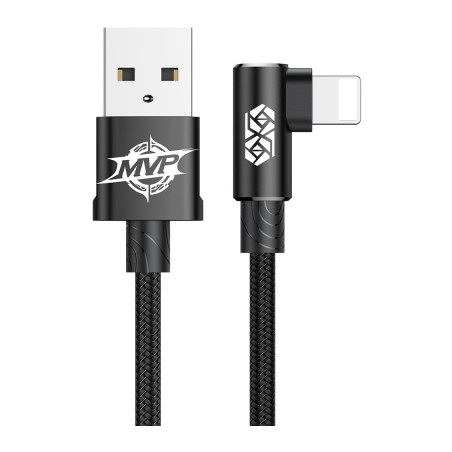 Дата кабель USB 2.0 AM to Lightning 2.0m 1.5A 90° corner black Baseus (CALMVP-A01)