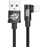 Дата кабель USB 2.0 AM to Lightning 2.0m 1.5A 90° corner black Baseus (CALMVP-A01)