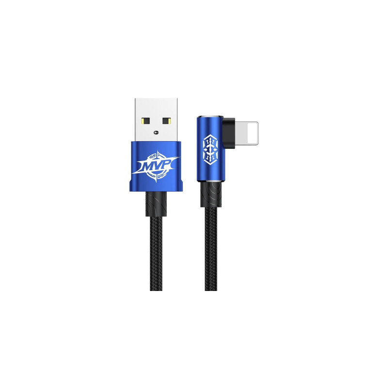 Дата кабель USB 2.0 AM to Lightning 2.0m 1.5A 90° corner blue Baseus (CALMVP-A03)