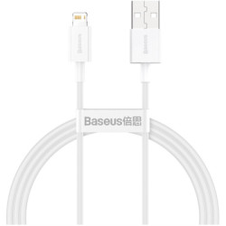 Дата кабель USB 2.0 AM to Lightning 1.0m 2.4A white Baseus (CALYS-A02)