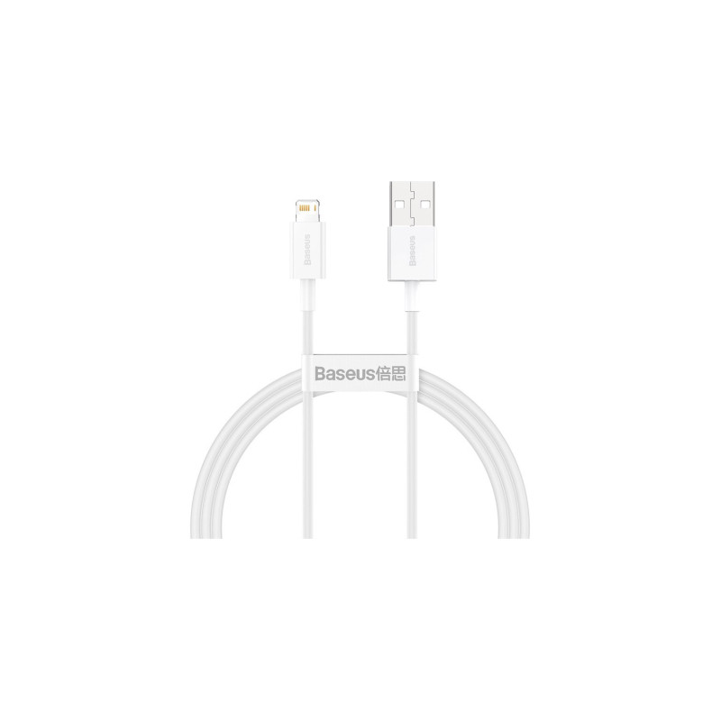 Дата кабель USB 2.0 AM to Lightning 1.0m 2.4A white Baseus (CALYS-A02)