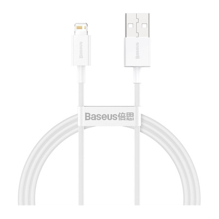 Дата кабель USB 2.0 AM to Lightning 1.0m 2.4A white Baseus (CALYS-A02)