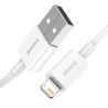 Дата кабель USB 2.0 AM to Lightning 1.0m 2.4A white Baseus (CALYS-A02)