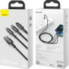 Дата кабель USB 2.0 AM to Lightning + Micro 5P + Type-C 1.5m 3.5A black Baseus (CAMLTWJ-01)