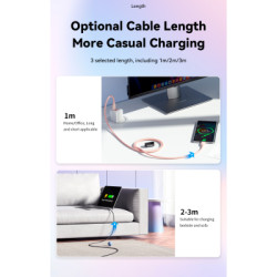 Дата кабель USB-C to USB-C 1.0m 100W pink Essager (EXCTT1-WL04-P)